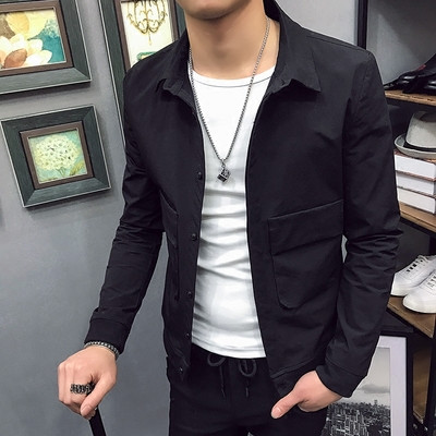 Пролетно-есенно мъжко много хубаво яке с О-образна яка в различни цветове