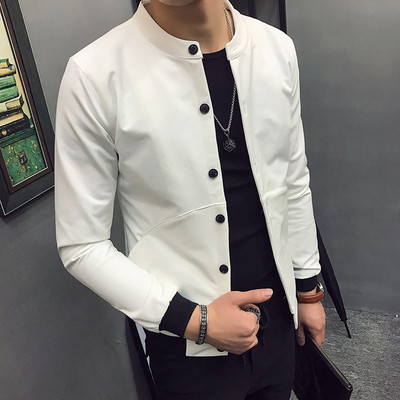 Пролетно-есенно мъжко много хубаво яке с О-образна яка в различни цветове