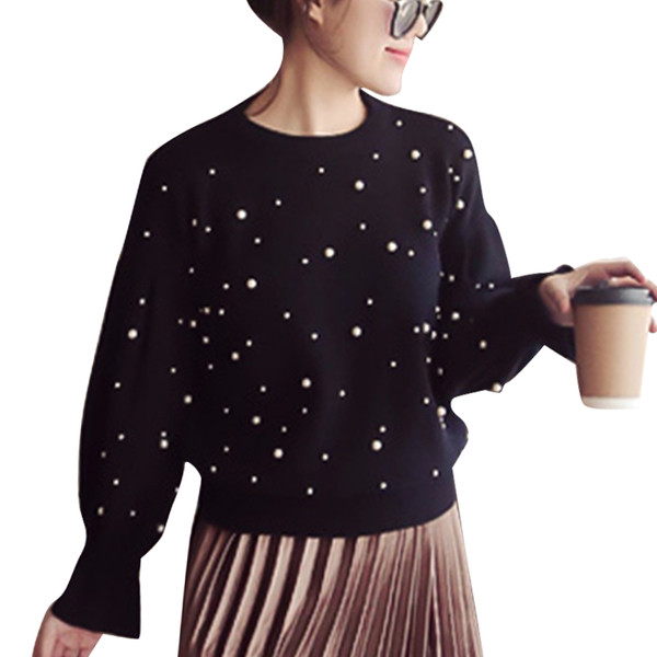 Πολύ όμορφο πουλόβερ με πούλιες στο μπροστινό μέρος και ενδιαφέρον μανίκια από κάτω