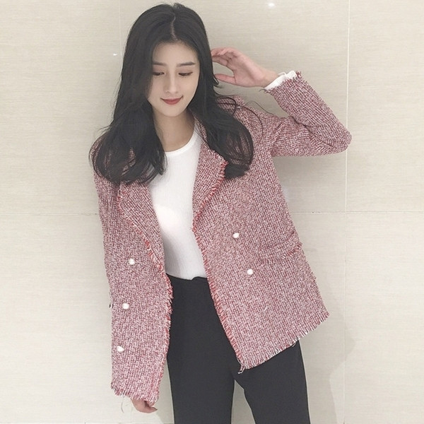 Σπορ-κομψή casual ζακέτα με μαργαριτάρια σε δύο χρώματα