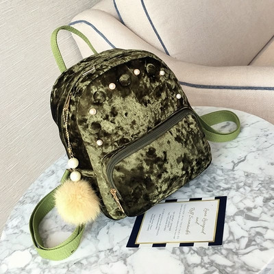 Πλούσιο μίνι φανέλα με μαργαριτάρια και ρουφηξιά σε μαύρο, γκρι, ροζ και πράσινο χρώμα