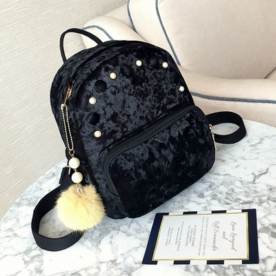 Πλούσιο μίνι φανέλα με μαργαριτάρια και ρουφηξιά σε μαύρο, γκρι, ροζ και πράσινο χρώμα