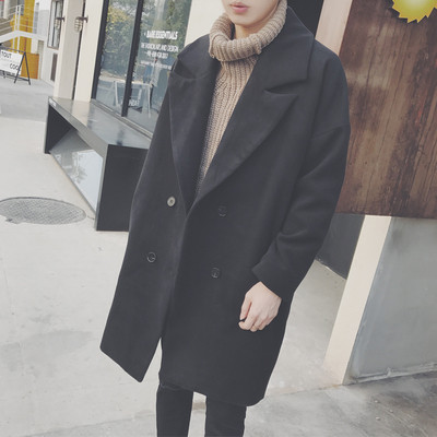 Κομψό αρσενικό φθινόπωρο-χειμώνα μακρύ παλτό σε τρία χρώματα