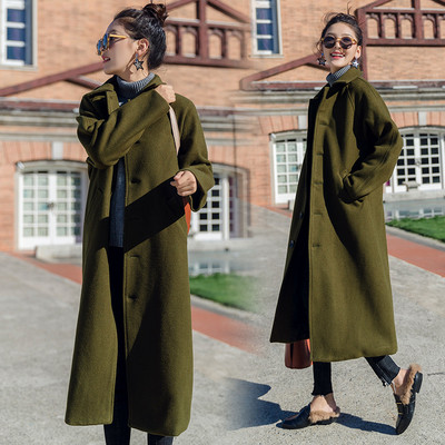 Κομψό μακρύ παλτό με κουμπιά σε πολλά χρώματα