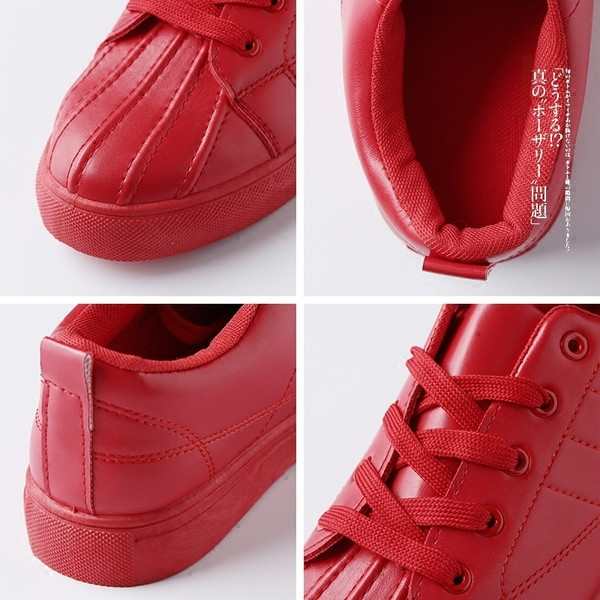 Κομψά casual αθλητικά παπούτσια σε μαύρο, λευκό και κόκκινο