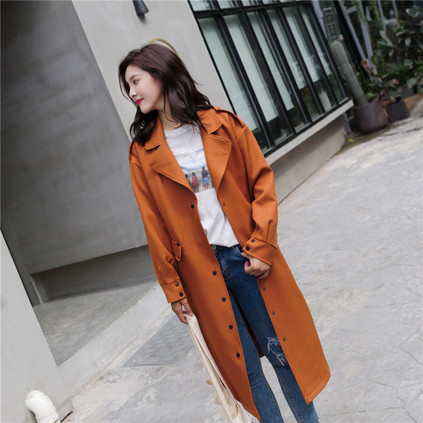 Μακρύ παλτό με κουμπιά και τσέπες