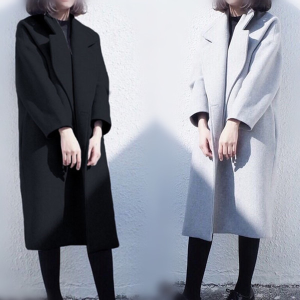 Κομψό μάλλινο παλτό σε δύο χρώματα