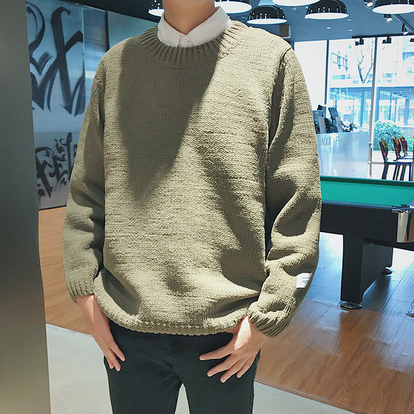 Ανδρικό πουλόβερ-φθινόπωρο-χειμώνα με περιλαίμιο αυχένα σε διάφορα χρώματα