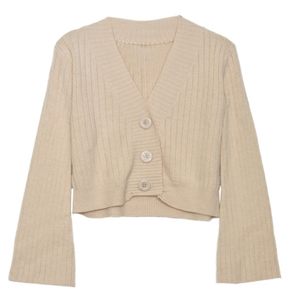 Σύντομο πλεκτό γιλέκο με μανίκια και κουμπιά