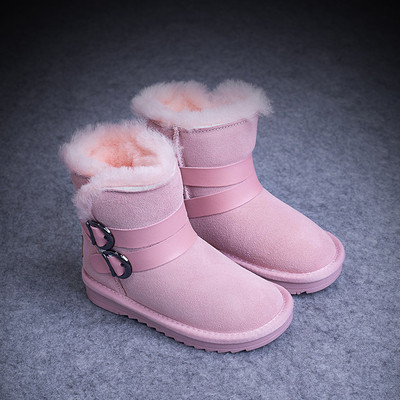 Κομψές παιδικές μπότες για κορίτσια με ιμάντες και κουκούλα