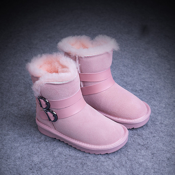 Κομψές παιδικές μπότες για κορίτσια με ιμάντες και κουκούλα