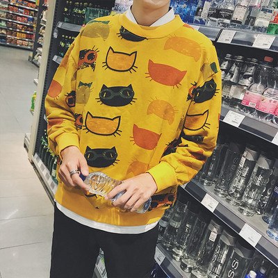 Casual μπλούζα ανδρών με εικόνες σε δύο χρώματα