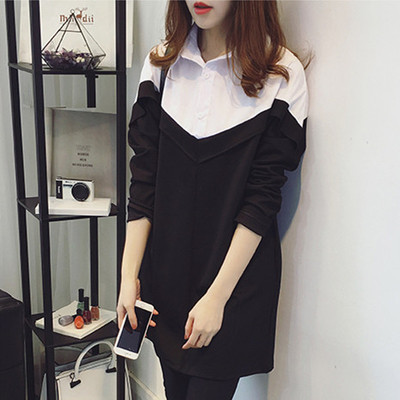 Tunica de primavara-toamna cu maneca lunga pentru gravide in doua culori