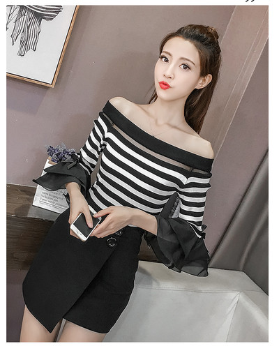 Σύγχρονό γυναικείο πουκάμισο με πεσμένους ώμους και φαρδιά μανίκια