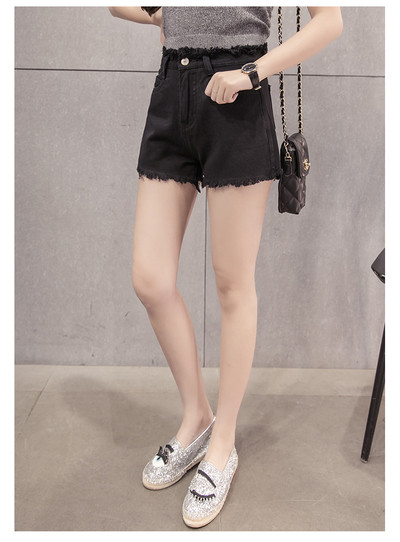 Σύντομο παντελόνι τζιν με υψηλή μέση σε διάφορα χρώματα