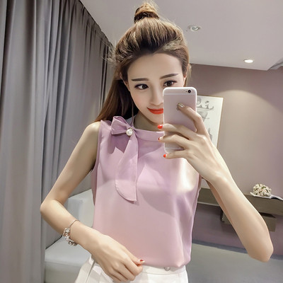 Κομψό  γυναικείο αμάνικο με  κορδέλα