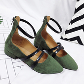 Γυναικεία παπούτσια κατάλληλα για την καθημερινή ζωή σε τρία χρώματα με χοντρό τακούνι