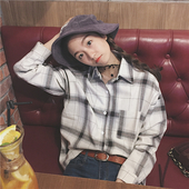 Супер модерна дамска широка карирана риза