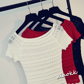 Дамска блуза с къс ръкав за лятото и пролетта - 3 цвята