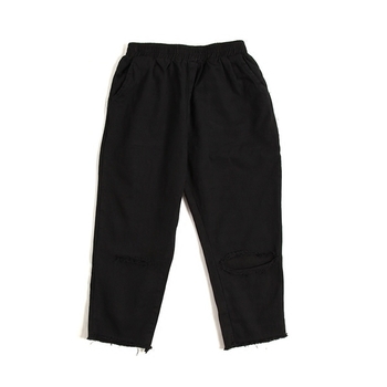 Небрежни мъжки широки панталони - накъсани, бял и черен цвят