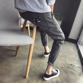 τζιν Σύγχρονη ανδρών λεπτού τύπου με κεντημένα αντικείμενα