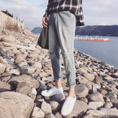 τζιν Casual ανδρών με σχισμές στο γόνατα και τα μοσχάρια - ανοιχτό ή σκούρο χρώμα