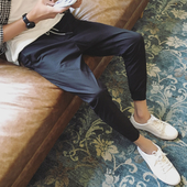 παντελόνι παντελόνι στυλ κομψό απλό ανδρών σε γκρι και μαύρο