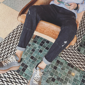 Нови модерни мъжки черни дънки 7/8