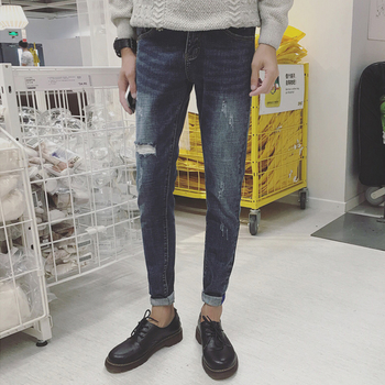 Мъжки впити модерни ежедневни дънкови панталони