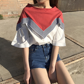 Много интересна дамска ежедневна блуза с широко деколте и ръкави