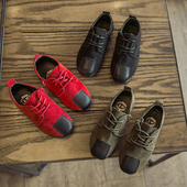 Детски велурени обувки с кожено бомбе в три цвята