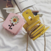 Трицветна дамска спортно-елегантна малка чанта с дълга дръжка през рамо