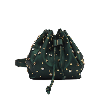 Ежедневна дамска практична чанта с маниста и дълга дръжка в няколко цвята