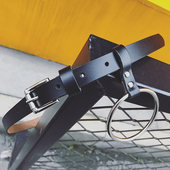 Модерен кожен мъжки колан с малка катарама