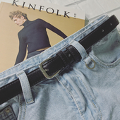 Страхотен мъжки малък кожен колан с малка катарама