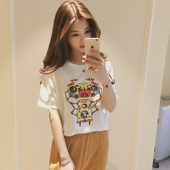 Μπλούζες με κοντό μανίκι και απλικέ μαύρο και άσπρο