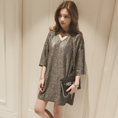 Μεγάλη κυρίες λαμπερό φόρεμα με V-neck