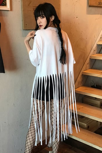 Шик блуза с дълги ресни в два цвята 