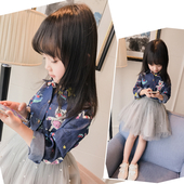 Много интересна детска момичешка шарена ризка с дълги ръкавчета