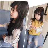 Страхотна блузка с дълъг дантелен ръкав в три различни цвята