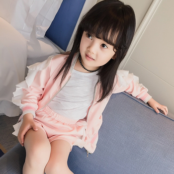 Παιδικό σετ για κορίτσια - σορτς και μπλούζα με μακρύ μανίκι 