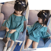 Екстравагантна детска рокля за пролетния сезон с волан