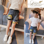 Много красиви момичешки къси дънкови панталони с уникална бродерия