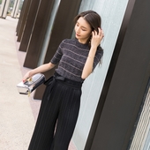 Casual κυρίες μπλούζα με κοντά μανίκια σε δύο χρώματα