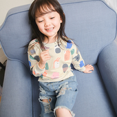 Свежа памучна тениска за сезон пролет/есен с анимации за момичета