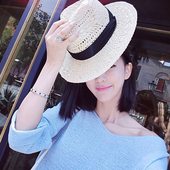 Παραλία ευρεία ψάθινο καπέλο