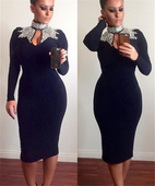 Μοναδικό βράδυ κυρίες φόρεμα σε navy μπλε