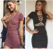 Υπερβολικό κυρίες κοντό φόρεμα σε 2 χρώματα