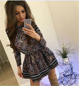 κοντό φόρεμα Τρέχουσα γυναικών με μακριά μανίκια