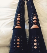 παντελόνια Υπερβολικό κυρίες με τις συνδέσεις σχισμένο μοτίβα